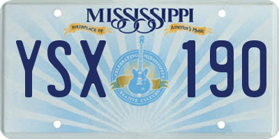 MS license plate YSX190