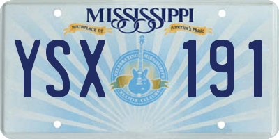 MS license plate YSX191