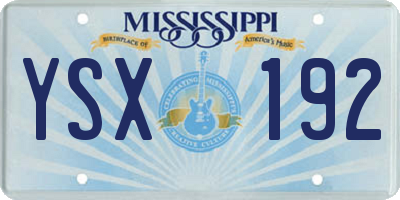 MS license plate YSX192