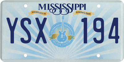 MS license plate YSX194