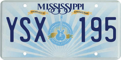 MS license plate YSX195