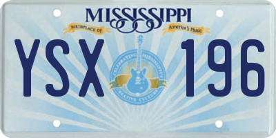 MS license plate YSX196