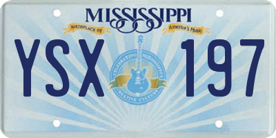 MS license plate YSX197