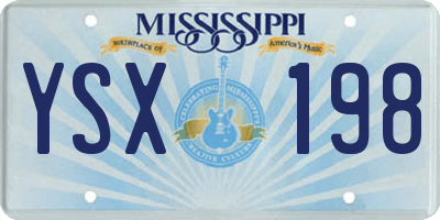MS license plate YSX198