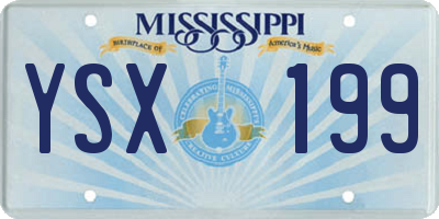 MS license plate YSX199