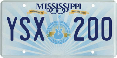 MS license plate YSX200