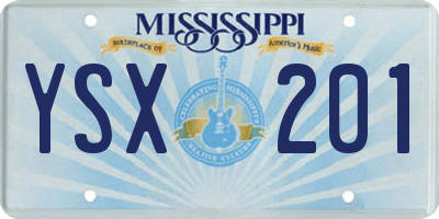 MS license plate YSX201