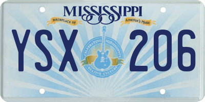 MS license plate YSX206