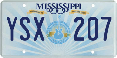 MS license plate YSX207