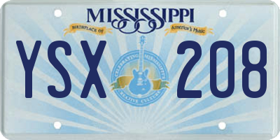 MS license plate YSX208