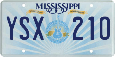 MS license plate YSX210