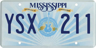 MS license plate YSX211