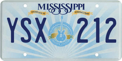 MS license plate YSX212