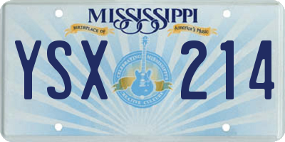 MS license plate YSX214