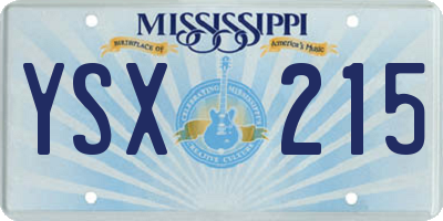 MS license plate YSX215