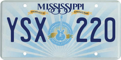 MS license plate YSX220