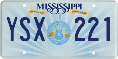 MS license plate YSX221