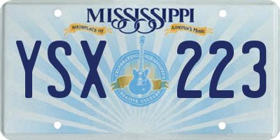MS license plate YSX223