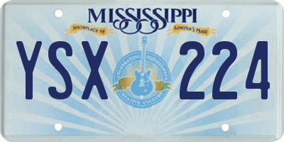 MS license plate YSX224