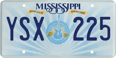 MS license plate YSX225