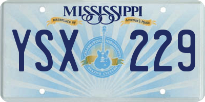 MS license plate YSX229