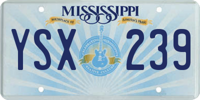 MS license plate YSX239