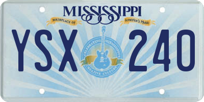 MS license plate YSX240