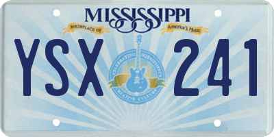 MS license plate YSX241