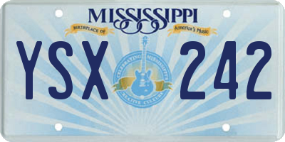 MS license plate YSX242
