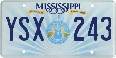 MS license plate YSX243