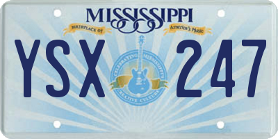 MS license plate YSX247