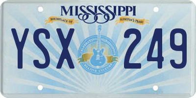 MS license plate YSX249