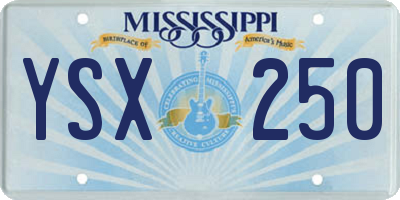 MS license plate YSX250
