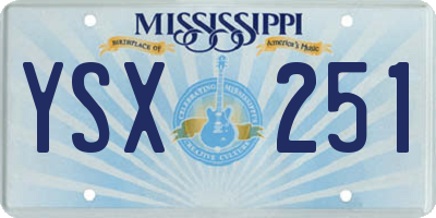 MS license plate YSX251