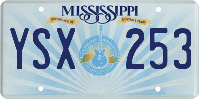 MS license plate YSX253