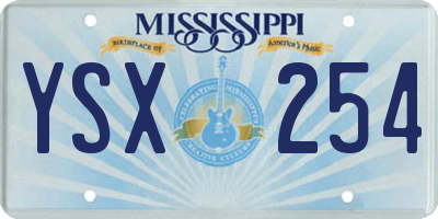 MS license plate YSX254