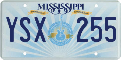 MS license plate YSX255