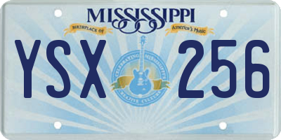 MS license plate YSX256