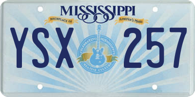 MS license plate YSX257