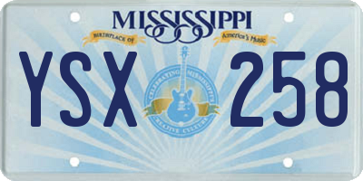 MS license plate YSX258