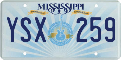 MS license plate YSX259