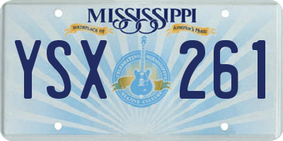 MS license plate YSX261