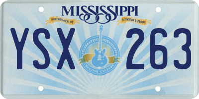 MS license plate YSX263
