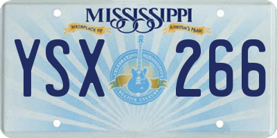 MS license plate YSX266