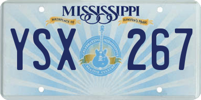 MS license plate YSX267