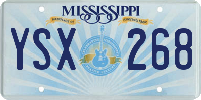 MS license plate YSX268