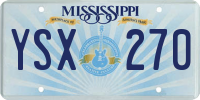 MS license plate YSX270
