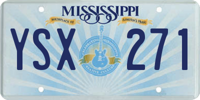 MS license plate YSX271