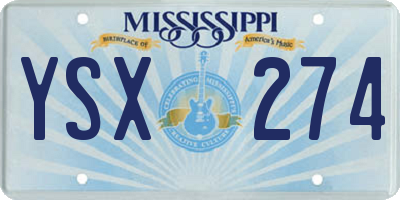 MS license plate YSX274
