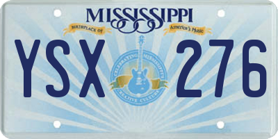 MS license plate YSX276